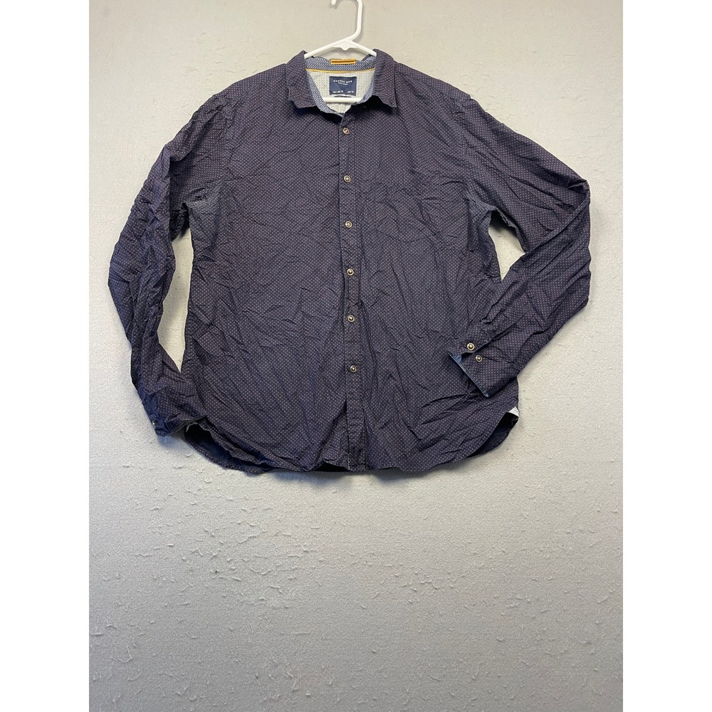 Cactus Man Ricky Singh Shirt 100% Cotton Navy Micro Print XL Mens